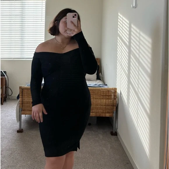 Dresses | Off The Shoulder Long Sleeve Midi Dress | Poshmark